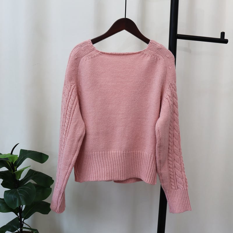 【outer】リボン付きニットカーデ　M25494