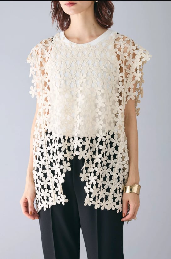 【tops】カットワークトップス　M24051