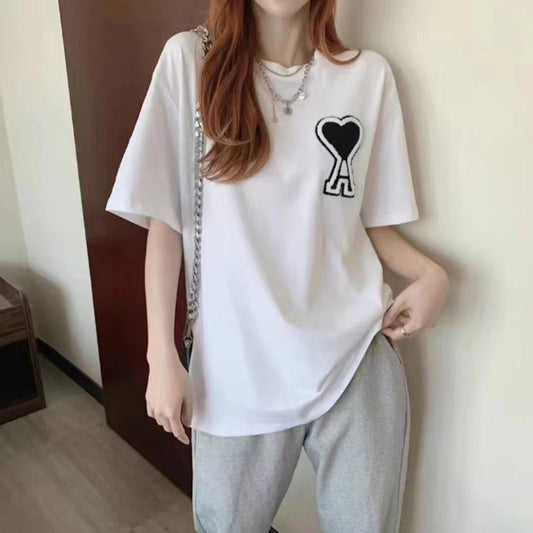 【tops】4色ハート柄ＴシャツF7631