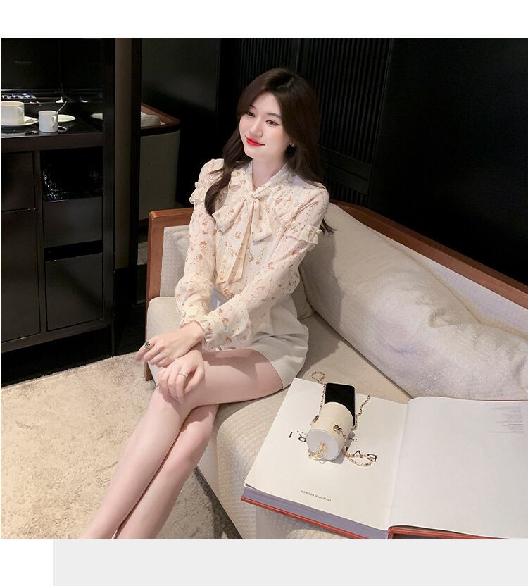 【tops】リボン付きシャツトップス　M18727