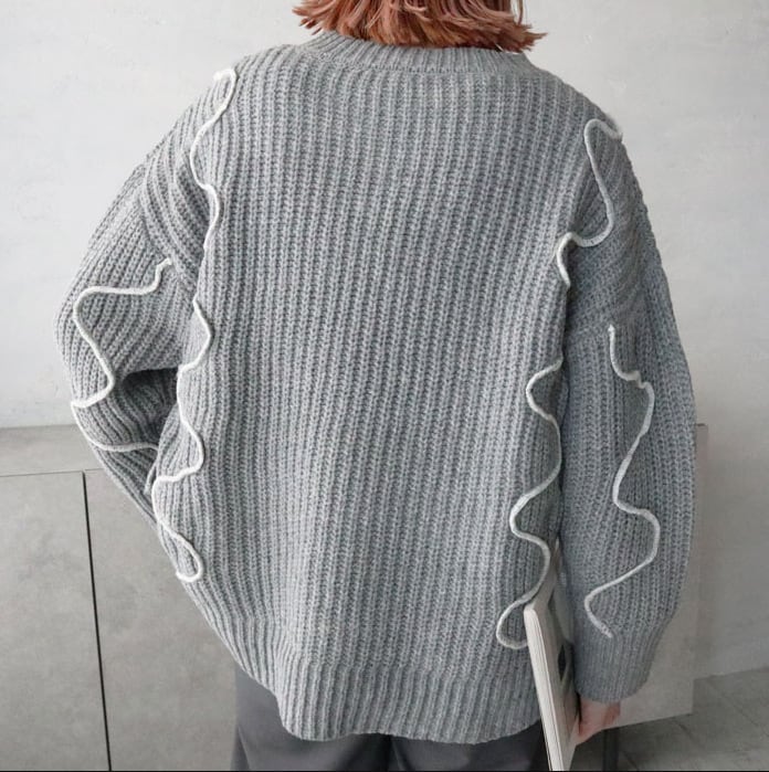 【tops】クルーネックニットセーター　M27084