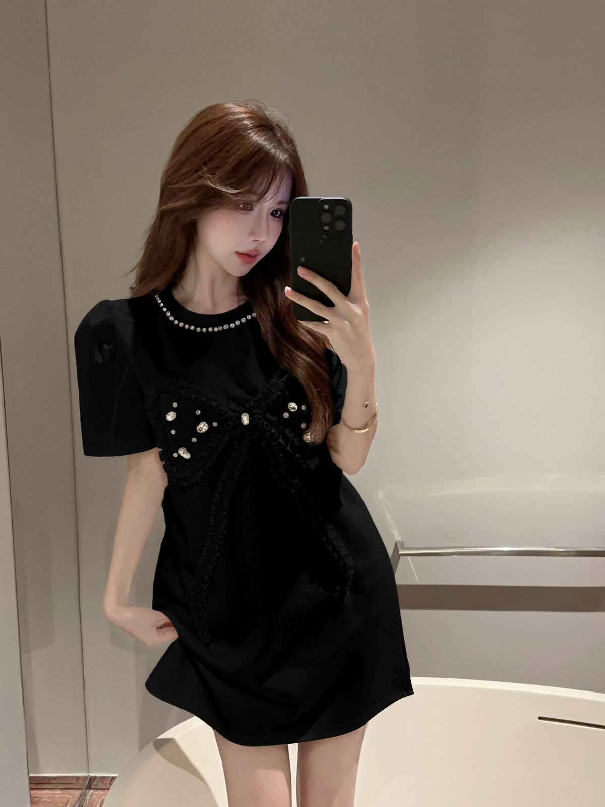 【dress】ビジューカジュアルワンピース　M25084