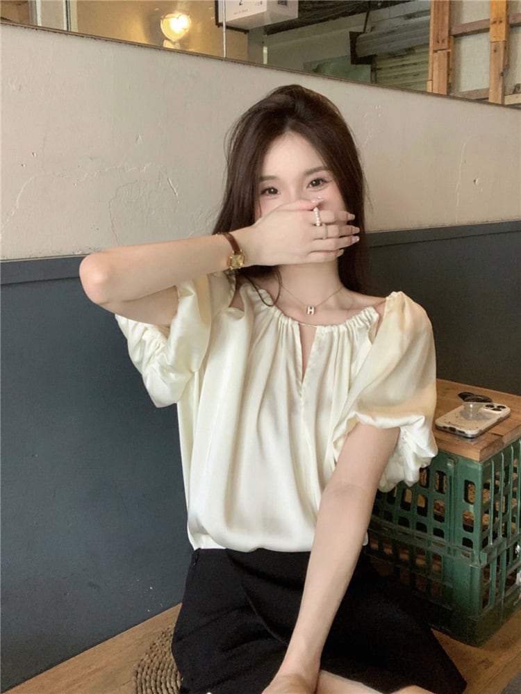 【tops】パフスリーブトップス　M25141