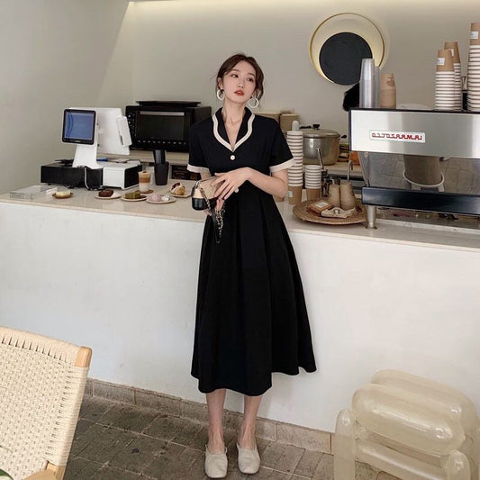 【dress】夏好感度UP!気質満点シンプルレトロレディース プラスサイズワンピース