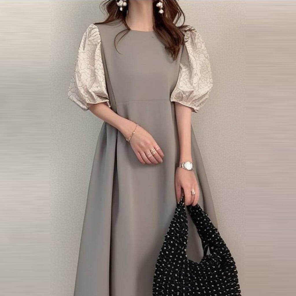 【dress】パフスリーブワンピース　M24500