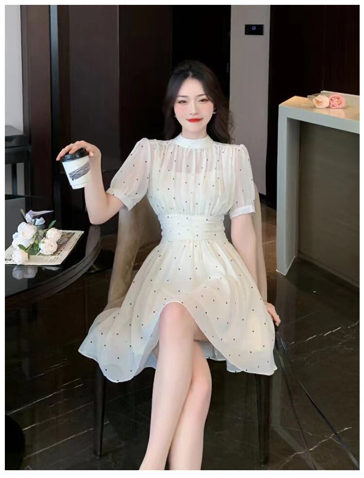 【dress】シフォンドット柄ワンピース G20653