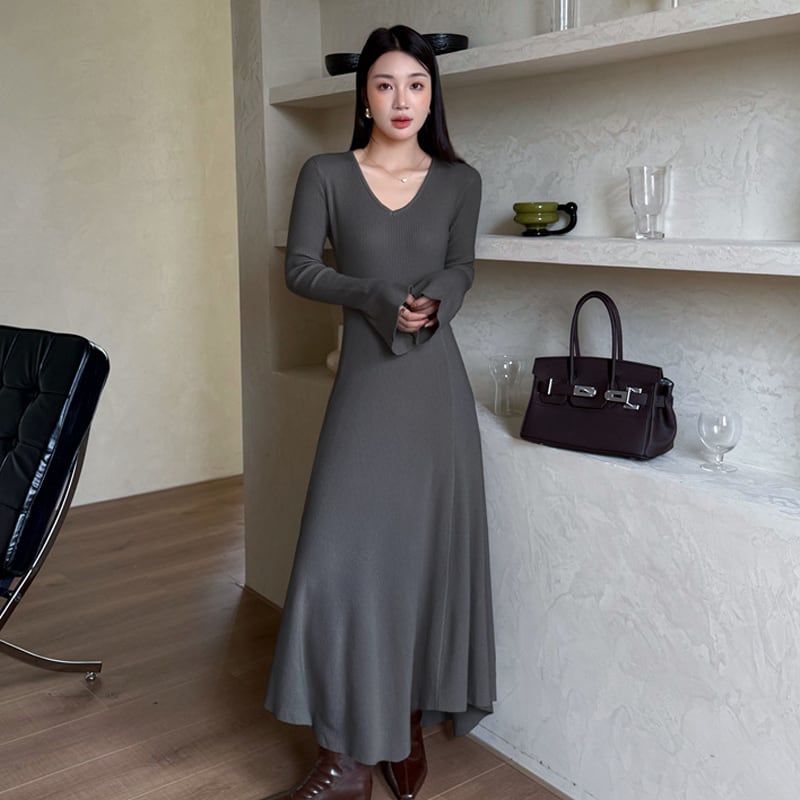 【dress】タイトニットワンピース Q7049