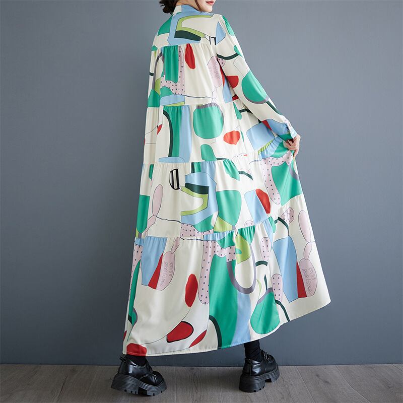 【dress】プリントカジュアルワンピース