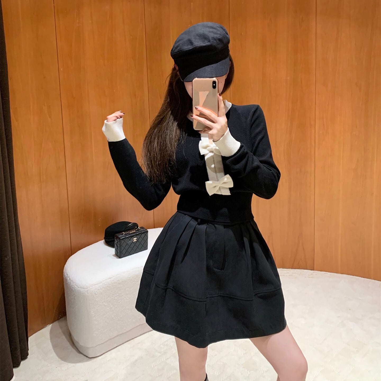 【tops】リボン付きニットトップス　N3332