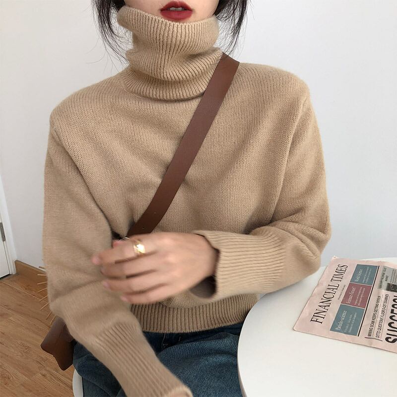 【tops】ハイネックニットプルオーバー　M19163