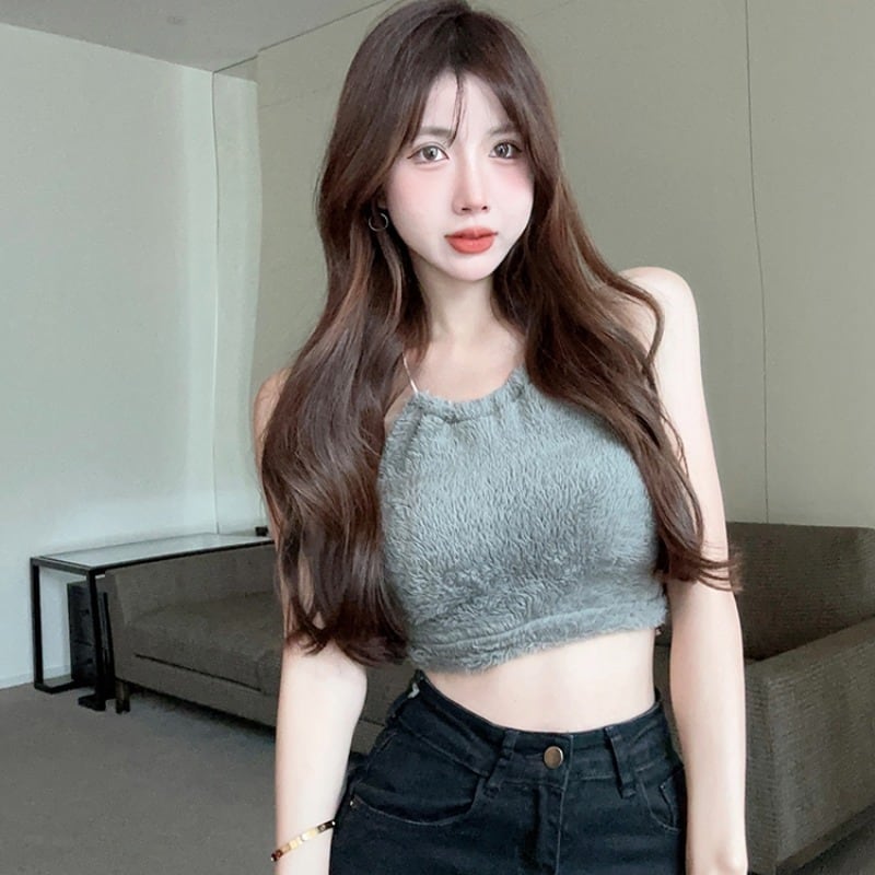 【tops】シャギーホルターネックトップス　M29361