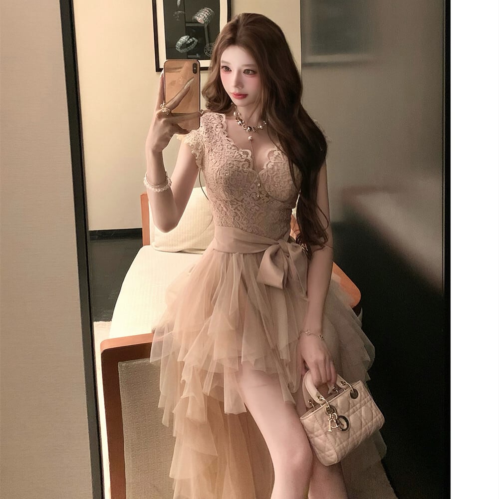 【dress】イレヘムチュールワンピース　N3411