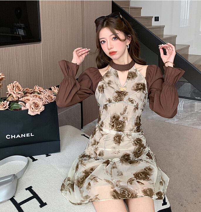 【dress】プリントデートワンピース　M28211