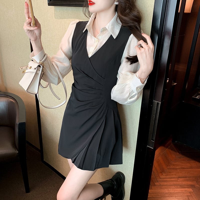 【dress】切り替えシャツワンピース　M25731