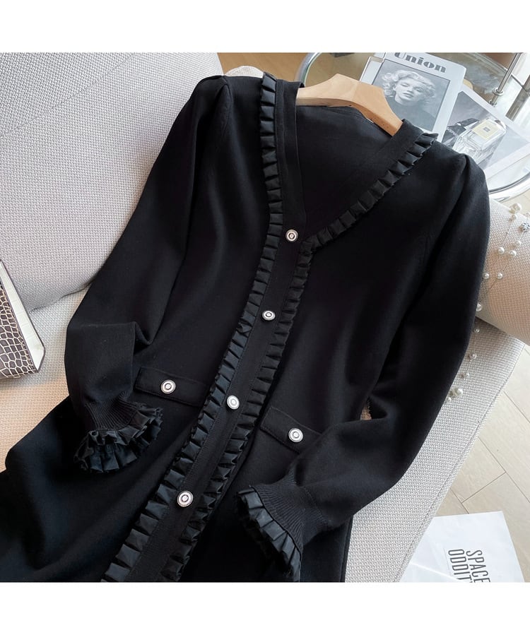 【dress】Vネックニットワンピース　M25490