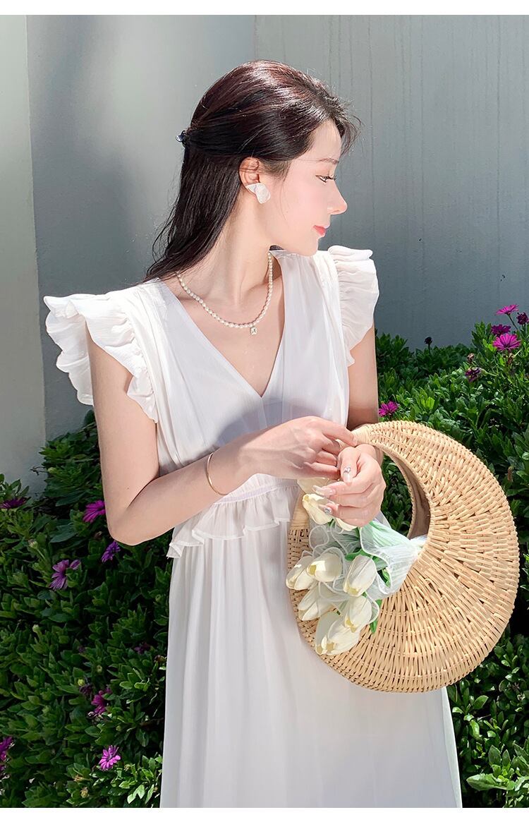 【dress】ギャザー海旅行ワンピース G20066