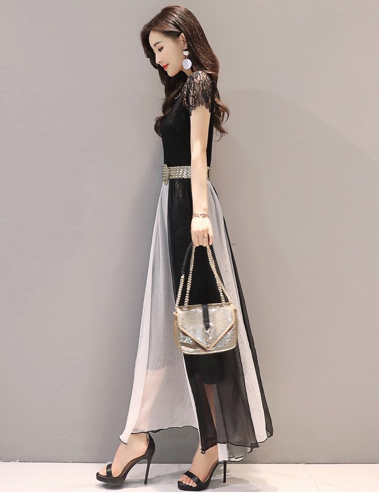 【dress】ファッション気質満点エレガントプリント体型カバー着痩せワンピース G0533