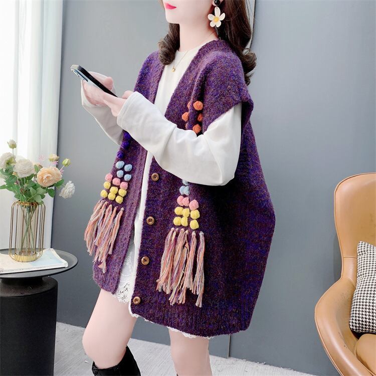【tops】Vネックニットベスト　M28703