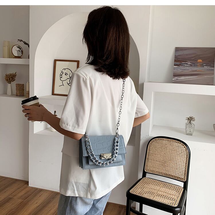 【小物】おしゃれ度高まる　ファッション無地PU肩掛け斜め掛けバッグ6色