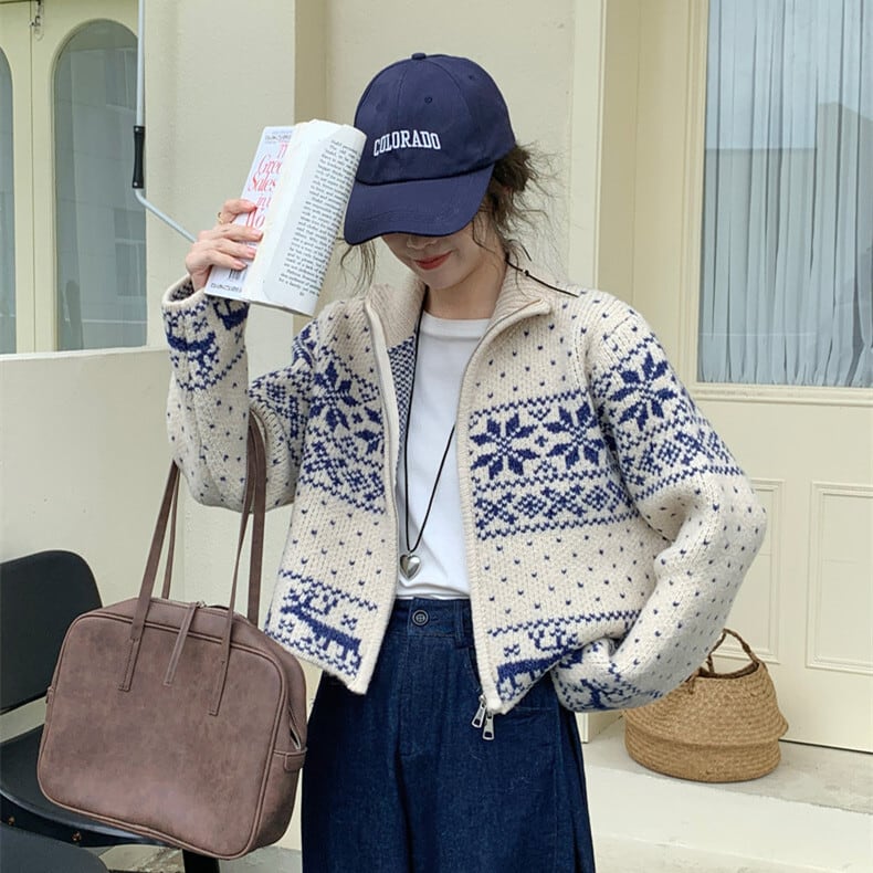 【outer】ファスナーニットカーデ　M27125