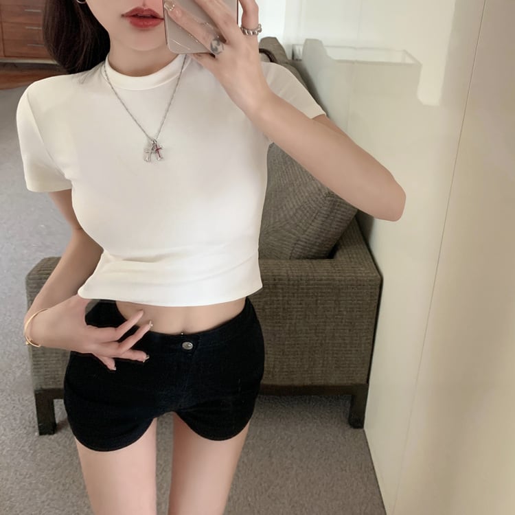 【tops】ラウンドネック半袖ＴシャツF7348