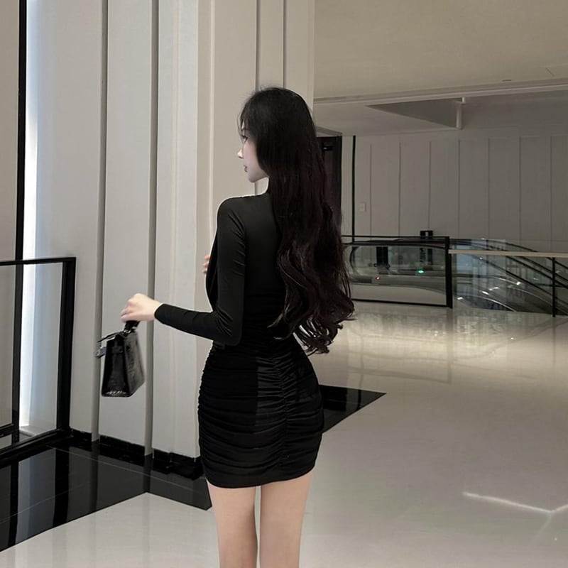 【dress】チュールドッキングワンピース Q7759