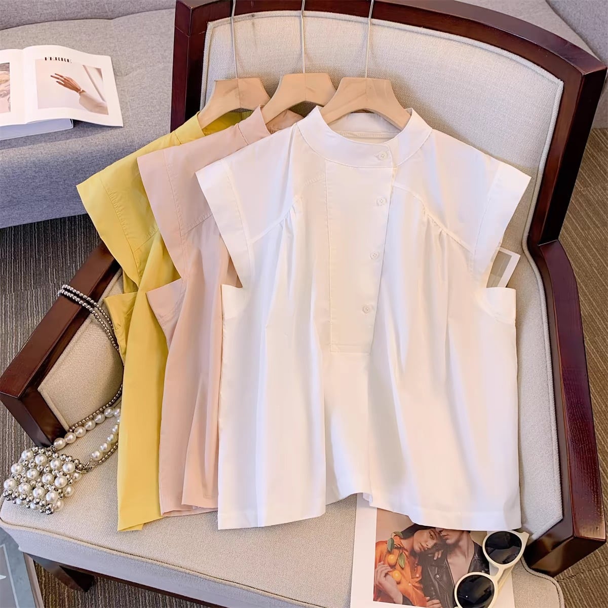 【tops】3色ギャザーＴシャツF7538