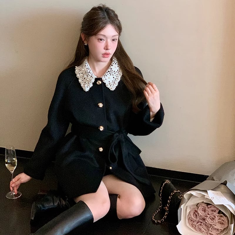 【outer】レースカラーコート Q6873