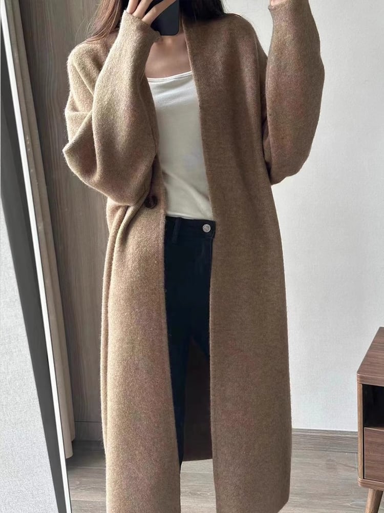 【outer】ロングニットカーディガン Q7034