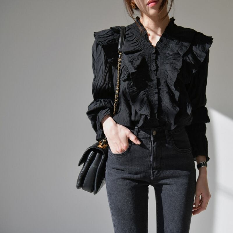 【tops】フリルブラウス　M28827