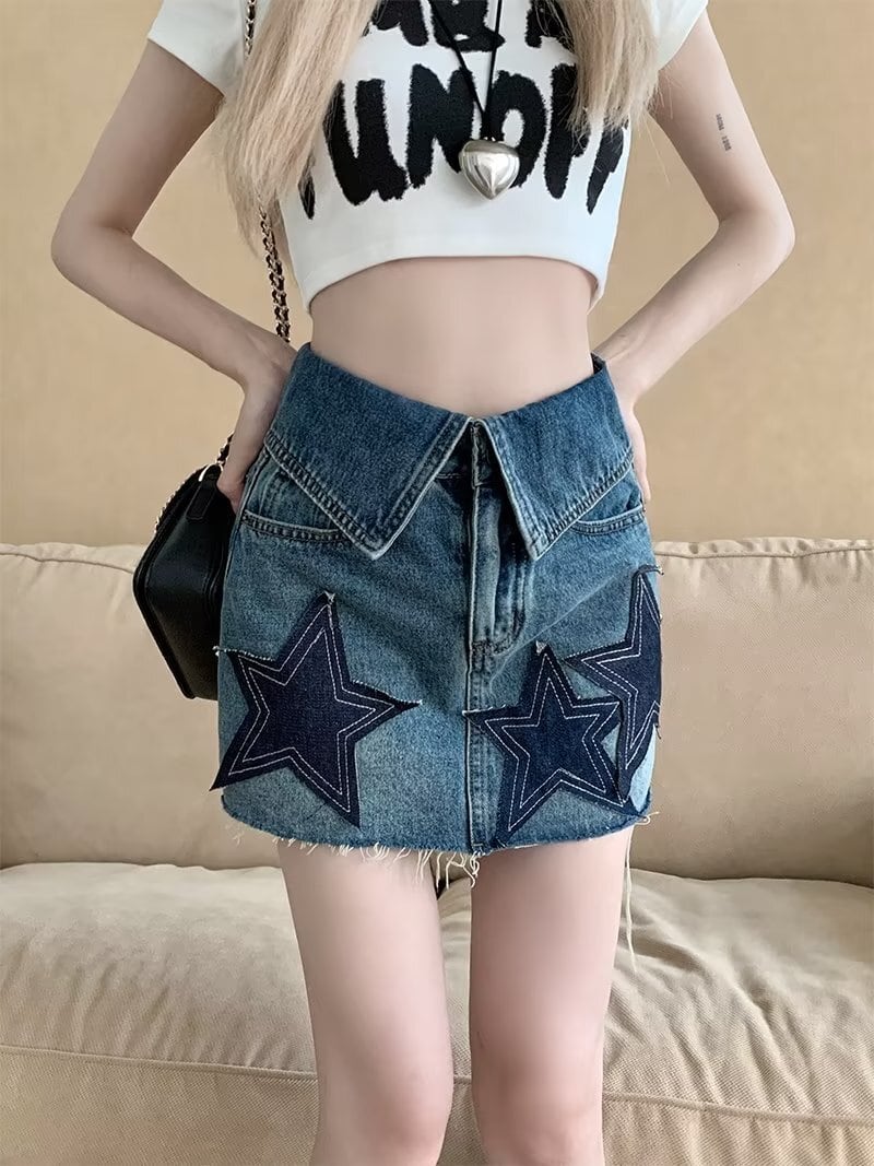 【bottoms】AラインデニムスカートG20938