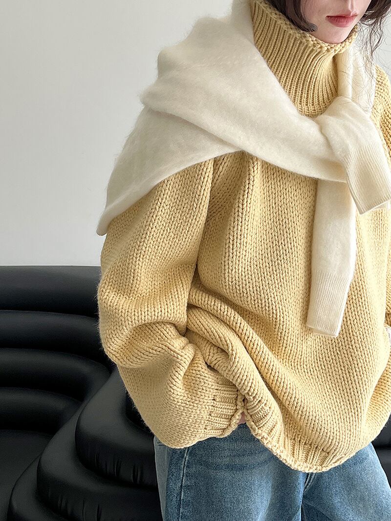 【tops】ハイネックニットトップス Q7305
