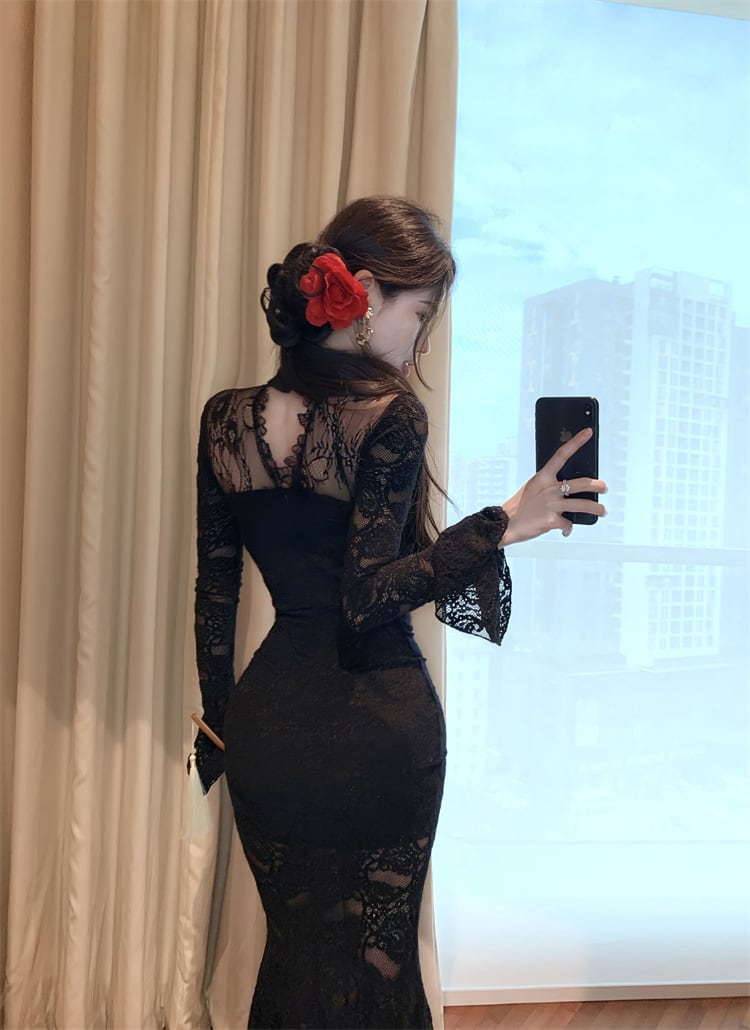 【dress】マーメイドレースデートワンピース　M28372