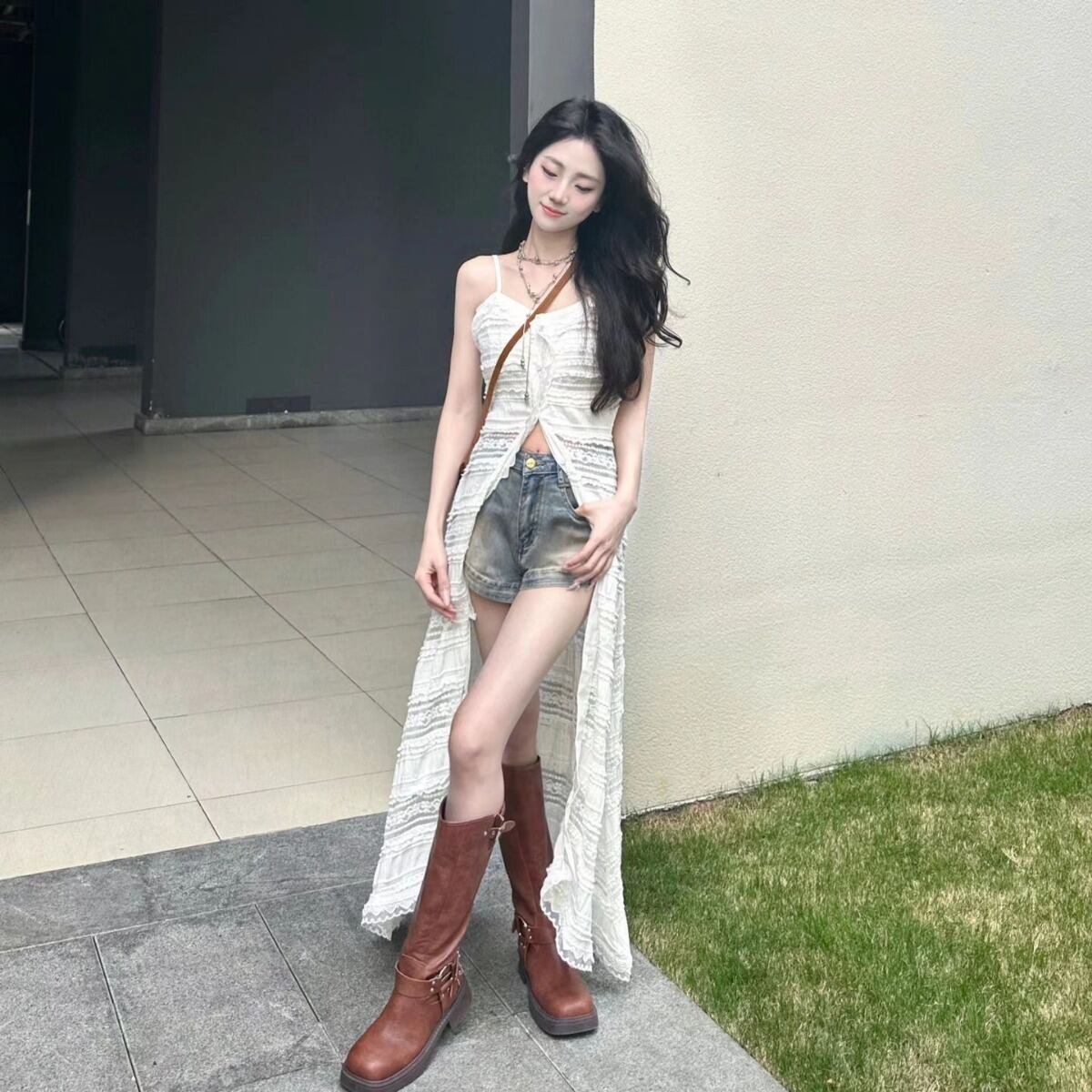 【dress】レーススリットワンピース G20380