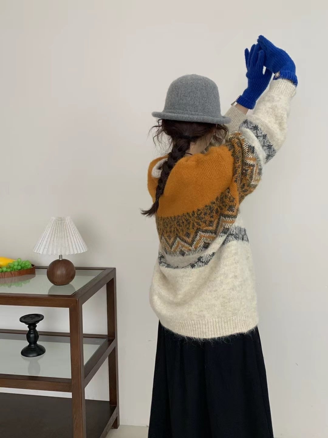 【tops】ジャカードニットセーター　M27106
