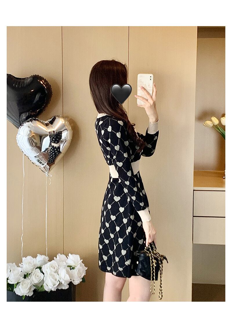 【dress】ジャカードニットワンピース　M28358