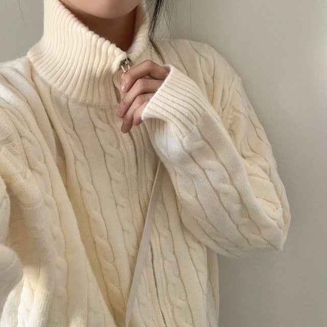 【outer】ファスナーニットカーデ　M26046