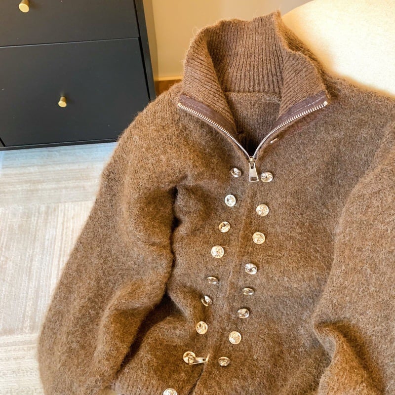 【outer】ファスナーニットカーデ　M29155