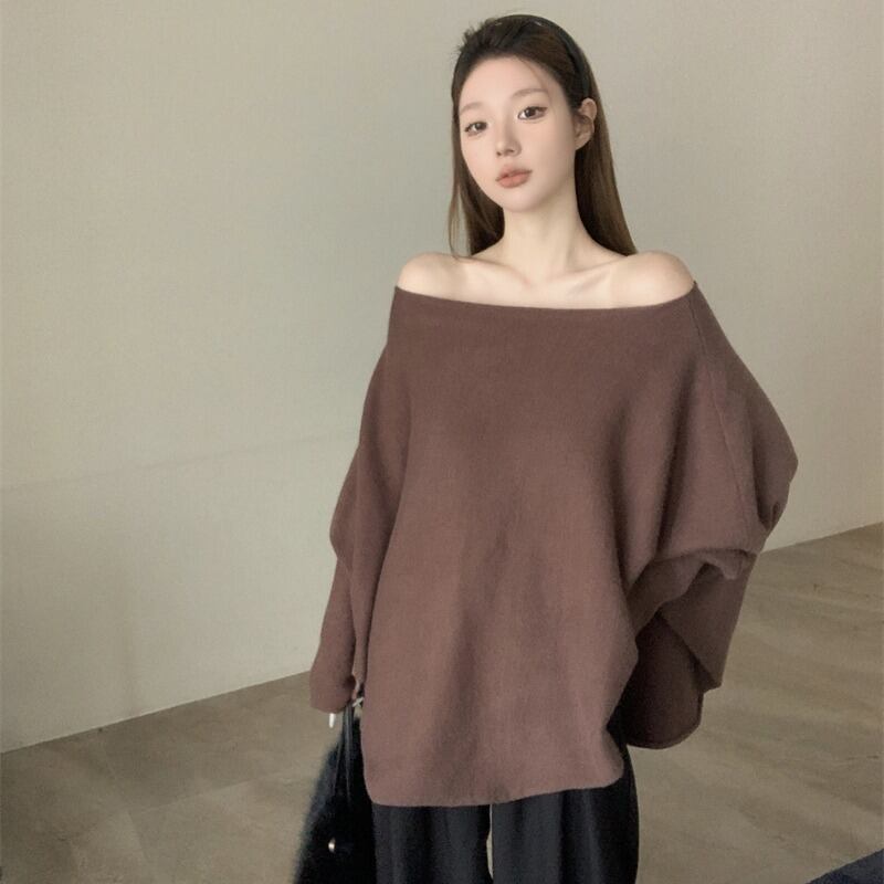 【tops】ドルマンスリーブニットトップス　M28395