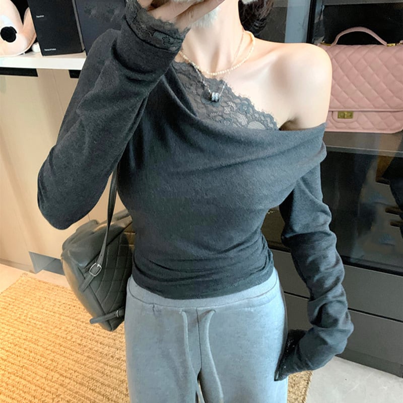 【tops】レース切り替えトップス　M27546