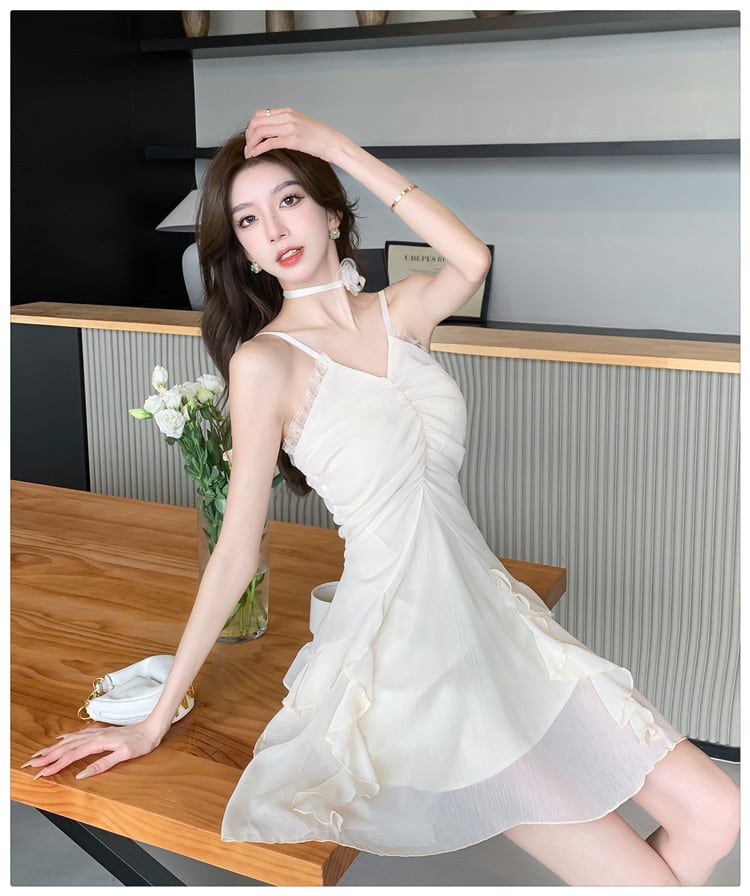 【dress】ホルターネックフリルワンピース　M30173