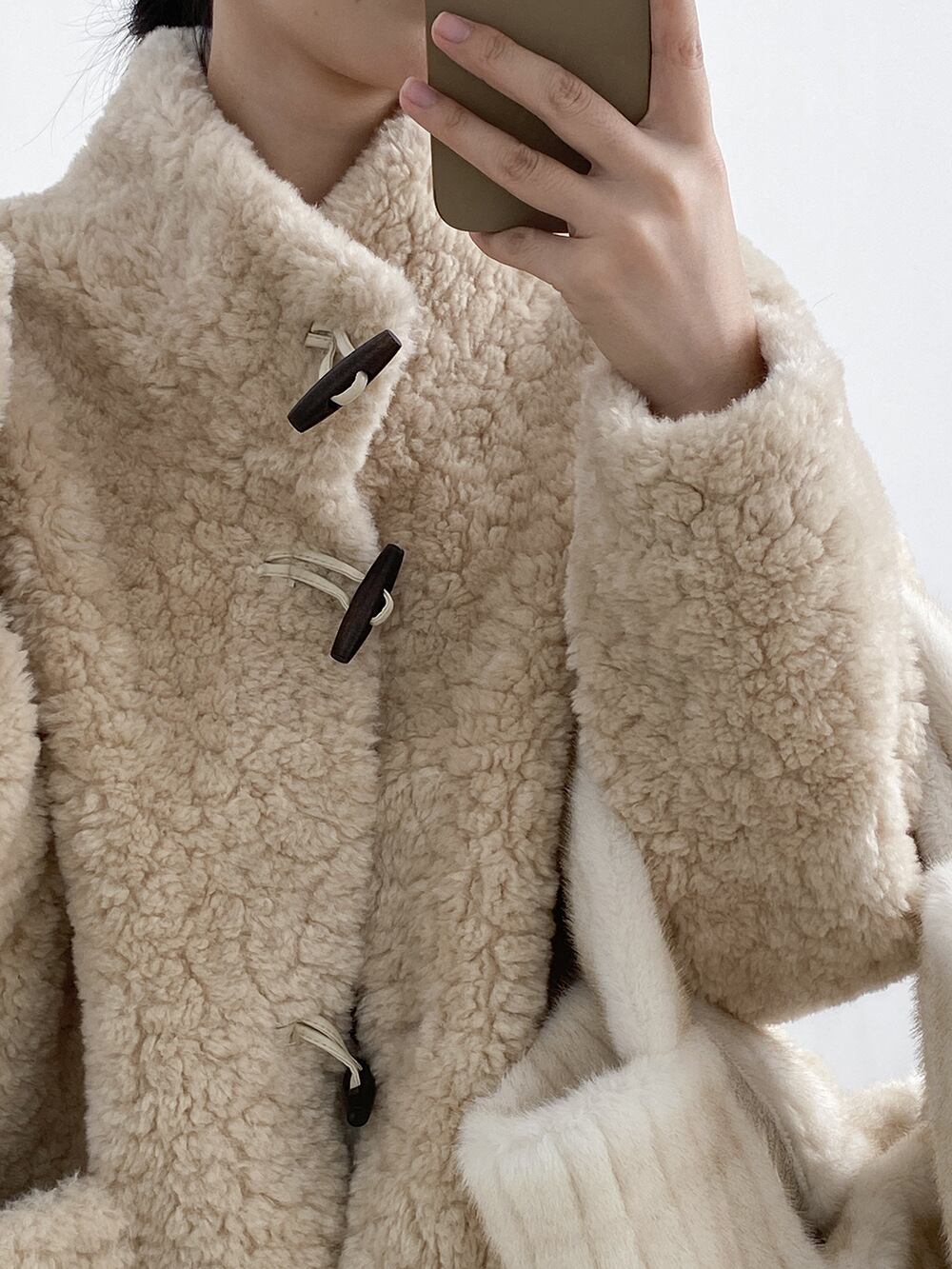 【outer】スタントカラーボアコート Q7371