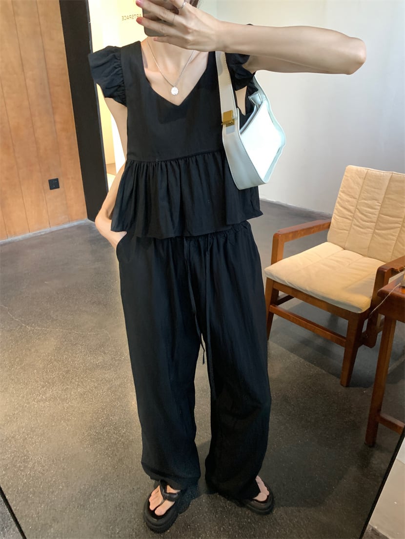 【set】ブラウス+ガウチョパンツ２点セットG21523