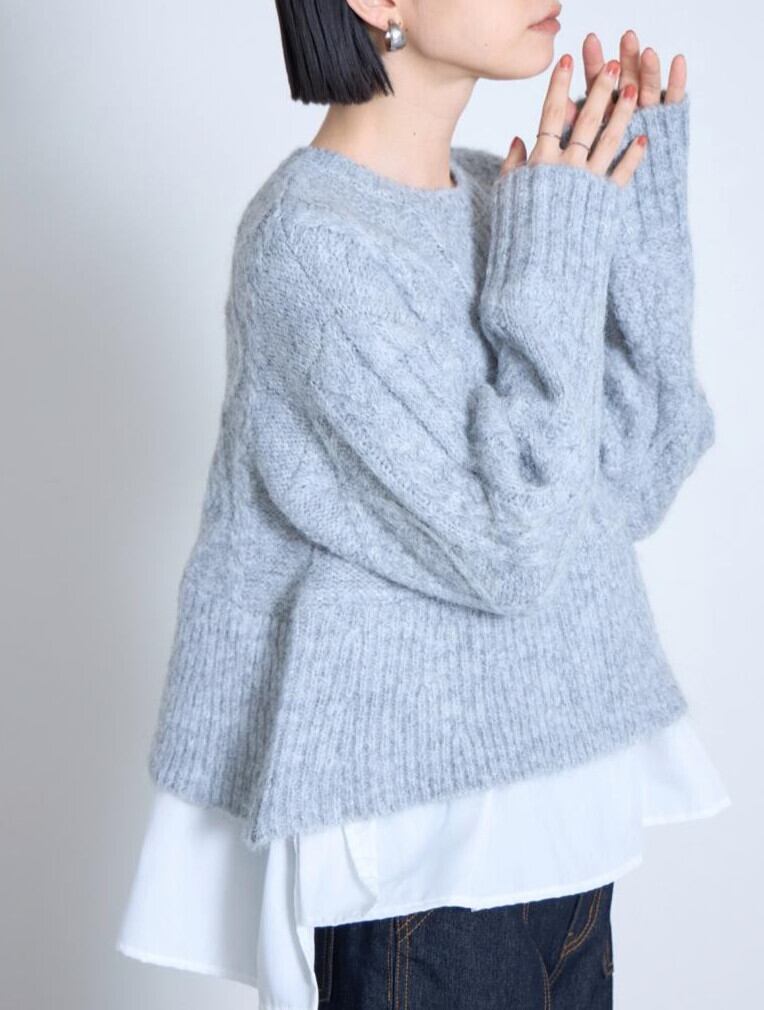 【tops】ドッキングニットセーター　M28784