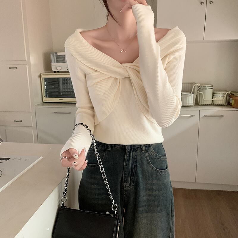【tops】ニットトップス　M18834