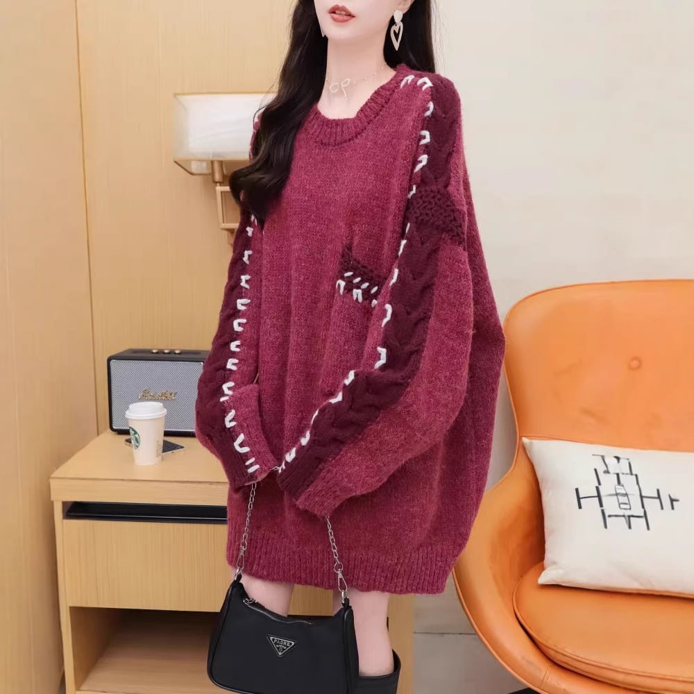 【tops】クルーネックニットセーター　M27713