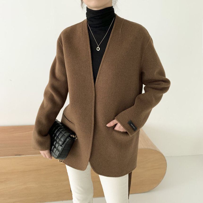 【outer】Vネックチェスターコート　M19078