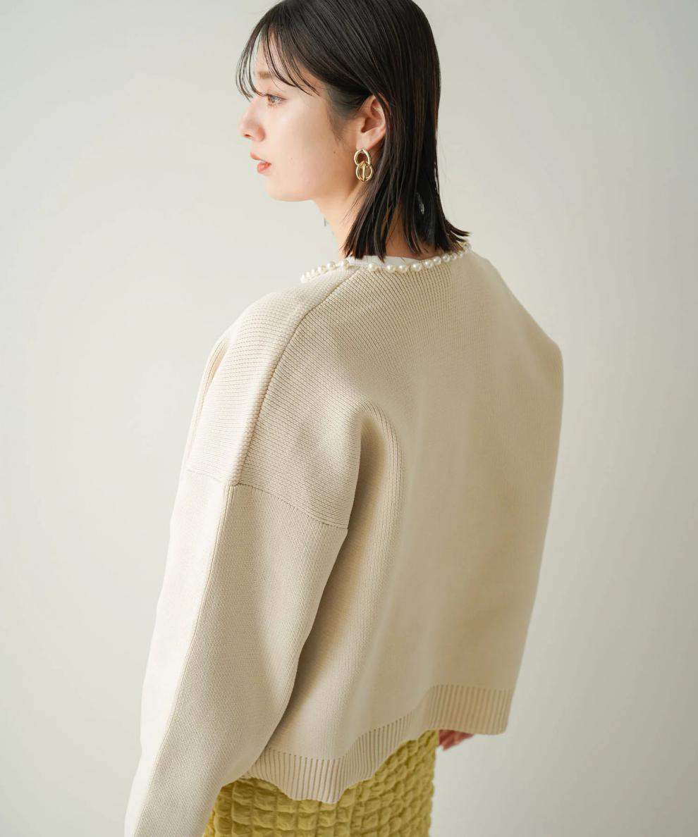 【outer】パールニットカーデ　M25572