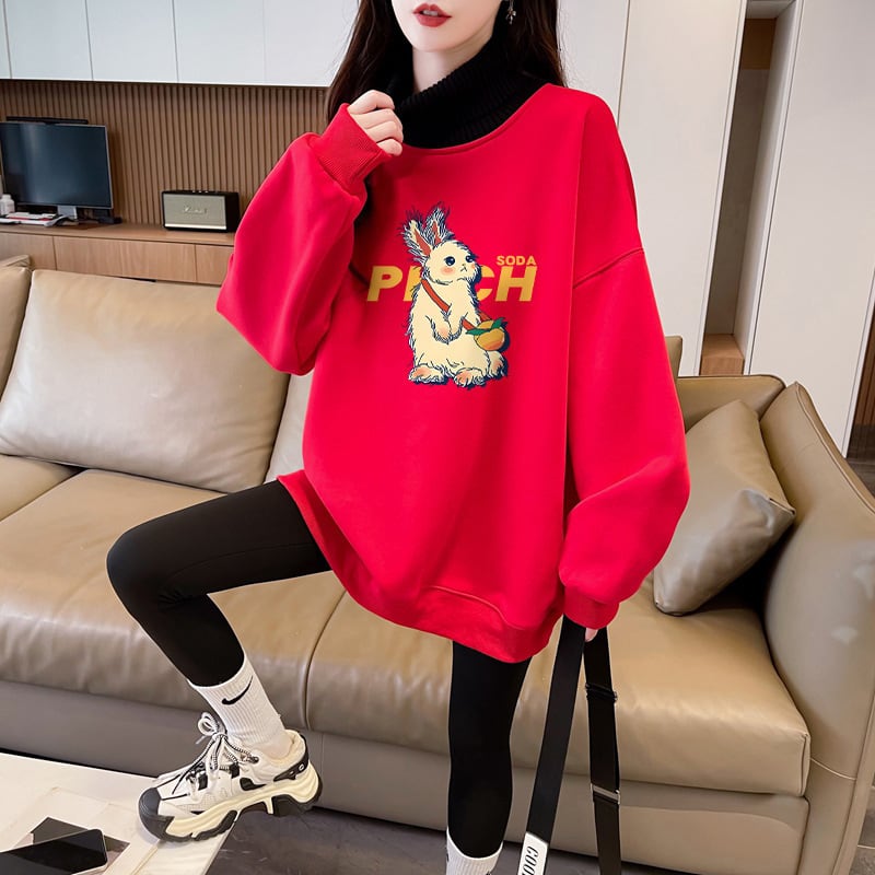 【tops】裹起毛プリントプルオーバー　M28816