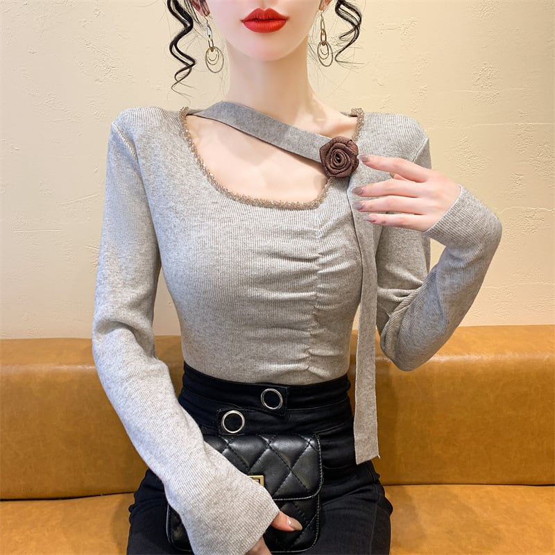 【tops】スリットニットトップス　M27822